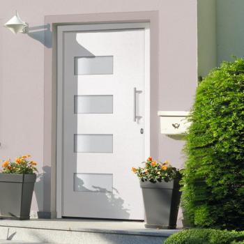 Haustür Aluminium und PVC Weiß 100x210 cm  