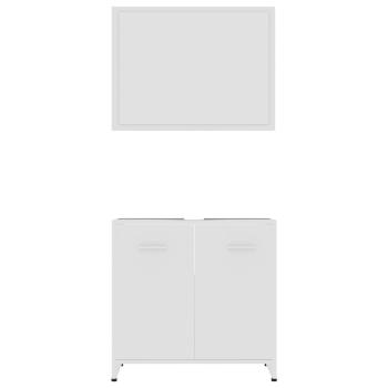 4-tlg. Badmöbel-Set Weiß Holzwerkstoff