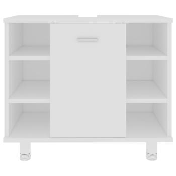 4-tlg. Badmöbel-Set Weiß Holzwerkstoff