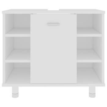 3-tlg. Badmöbel-Set Weiß Holzwerkstoff