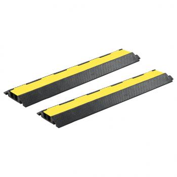 ARDEBO.de - Kabelbrücken Überfahrschutz 2 Stk. 2 Kanäle Gummi 101,5 cm