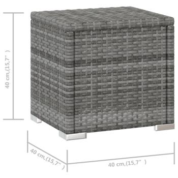 3-tlg. Garten-Sonnenliegen mit Teetisch Poly Rattan Grau
