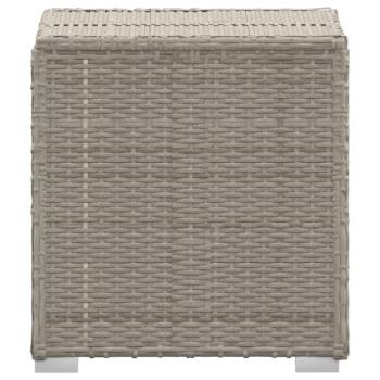 3-tlg. Garten-Sonnenliegen mit Teetisch Poly Rattan Grau