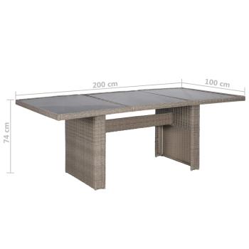 9-tlg. Garten-Essgruppe Poly Rattan Braun  