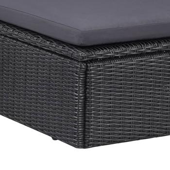 9-tlg. Garten-Essgruppe Poly Rattan Schwarz