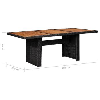 11-tlg. Garten-Essgruppe Poly Rattan Schwarz