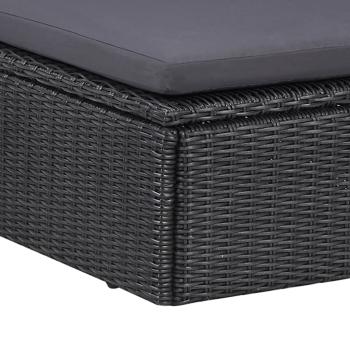 9-tlg. Garten-Essgruppe Poly Rattan Schwarz