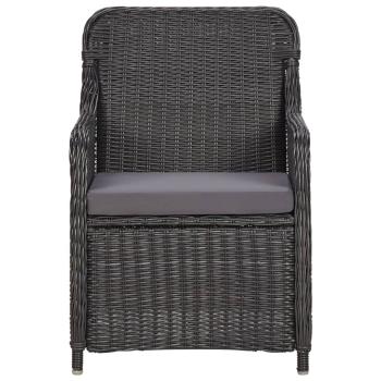 9-tlg. Garten-Essgruppe Poly Rattan Schwarz