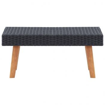 Garten-Couchtisch Poly Rattan Schwarz