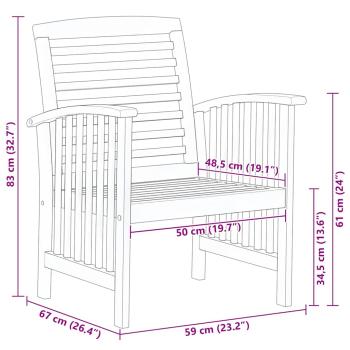 Gartenstühle 2 Stk. Massivholz Akazie