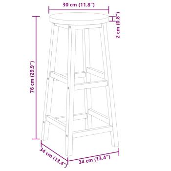 Barhocker 4 Stk. Massivholz Akazie 