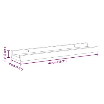 Bilderleisten 2 Stk. Weiß 40x9x3 cm MDF 