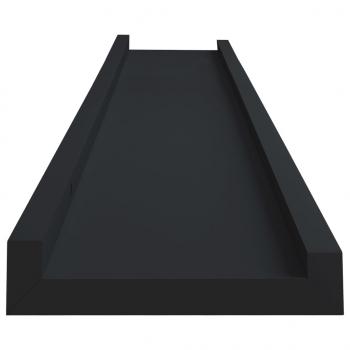 Bilderleisten 2 Stk. Schwarz 80x9x3 cm MDF