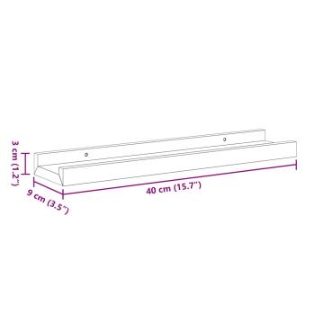 Bilderleisten 2 Stk. Grau 40x9x3 cm MDF