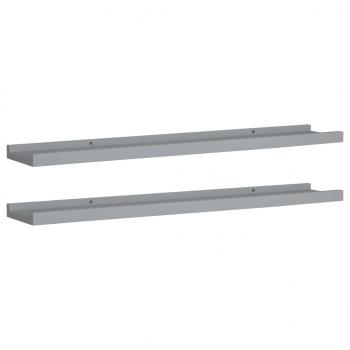 Bilderleisten 2 Stk. Grau 80x9x3 cm MDF