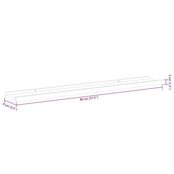 Bilderleisten 2 Stk. Grau 80x9x3 cm MDF