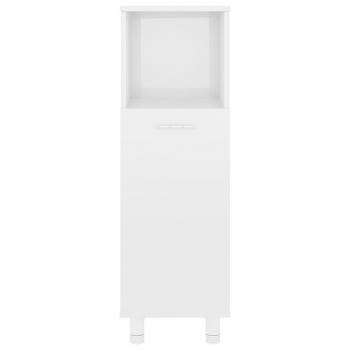 Badezimmerschrank Hochglanz-Weiß 30x30x95 cm Holzwerkstoff