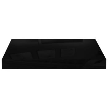 Schweberegale 2 Stk. Hochglanz-Schwarz 40x23x3,8 cm MDF
