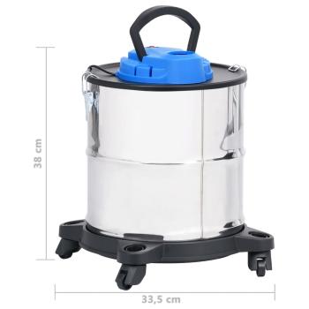 Aschesauger mit HEPA-Filter 1200W 20 L Edelstahl