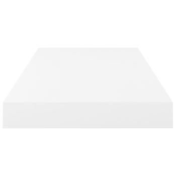 Schweberegale 2 Stk. Hochglanz-Weiß 50x23x3,8 cm MDF