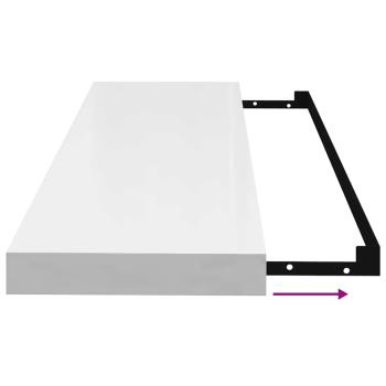 Schweberegal Hochglanz-Weiß 80x23,5x3,8 cm MDF