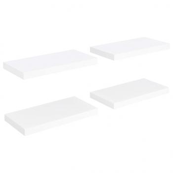 Schwebende Wandregale 4 Stk. Weiß 50x23x3,8cm MDF