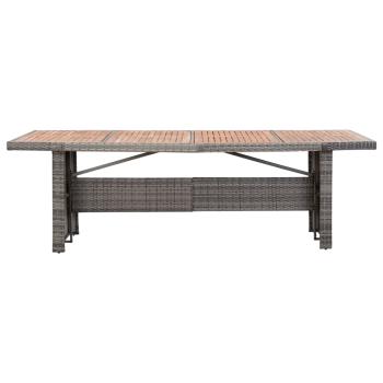 Gartentisch 240x90x74 cm Poly Rattan und Massivholz Akazie