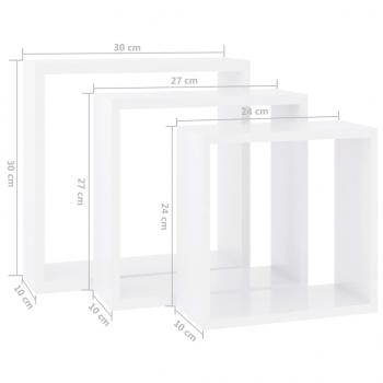 Würfelregale 3 Stk. Weiß MDF