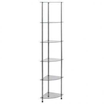ARDEBO.de - Regal mit 6 Ablagen Transparent 30x30x160 cm Hartglas