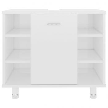 Badezimmerschrank Hochglanz-Weiß 60x32x53,5 cm Holzwerkstoff