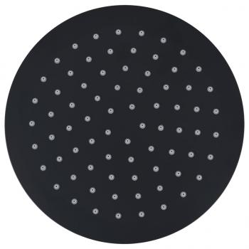 Regenbrause Edelstahl 20 cm Rund Schwarz