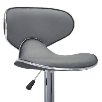 Barhocker 2 Stk. Grau Kunstleder 