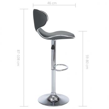 Barhocker 2 Stk. Grau Kunstleder 