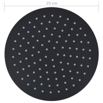 Regenbrause Edelstahl 25 cm Rund Schwarz