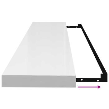 Schweberegal Hochglanz-Weiß 120x23,5x3,8 cm MDF