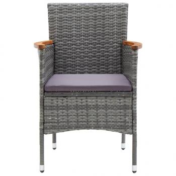 Garten-Essstühle 4 Stk. Poly Rattan Grau