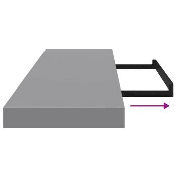 Schwebende Wandregale 4 Stk. Grau 90x23,5x3,8cm MDF