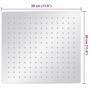 Regenbrause Edelstahl 304 30x30 cm Quadrat