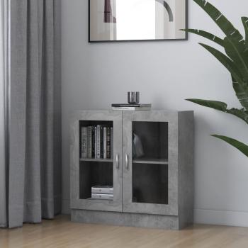 ARDEBO.de - Vitrinenschrank Betongrau 82,5x30,5x80 cm Holzwerkstoff