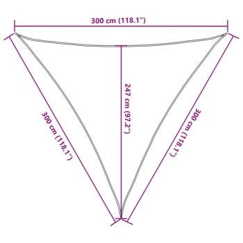 Sonnensegel 160 g/m² Beige 3x3x3 m HDPE  