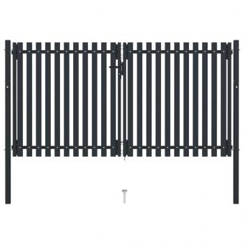 ARDEBO.de - Doppelflügel Zauntor Stahl 306x200 cm Anthrazit