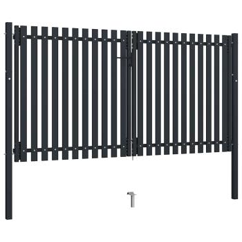 Doppelflügel Zauntor Stahl 306x200 cm Anthrazit
