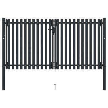 ARDEBO.de - Doppelflügel Zauntor Stahl 306x220 cm Anthrazit