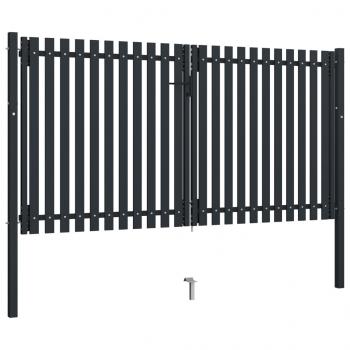 Doppelflügel Zauntor Stahl 306x220 cm Anthrazit