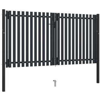Doppelflügel Zauntor Stahl 306x220 cm Anthrazit