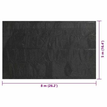 Rechteckige Poolabdeckung 800x500 cm PE Schwarz 