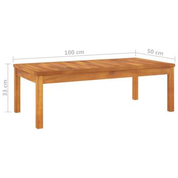 4-tlg. Garten-Lounge-Set mit Auflagen Creme Massivholz Akazie
