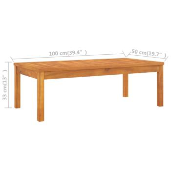 5-tlg. Garten-Lounge-Set mit Auflagen Creme Massivholz Akazie