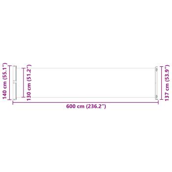 Ausziehbare Seitenmarkise 140x600 cm Braun