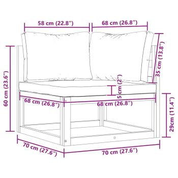 Modulare Ecksofas 2 Stk. mit Auflagen Cremeweiß